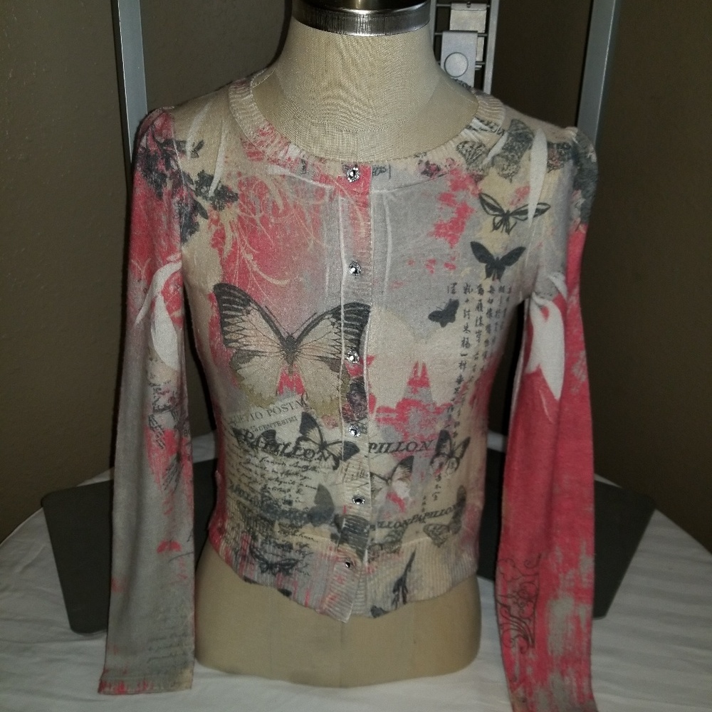 Vintage inspired butterfly cardigan.